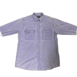 Vintage Woolrich Chamois Mens Work Shirt Button Down Shirt Purple Cotton L